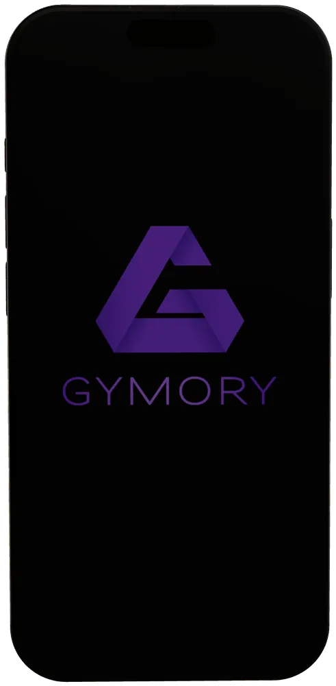 GYMORY logo on a phone screen